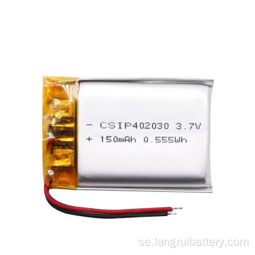 Litiumpolymerbatteri 3.7V 402030 150mAh